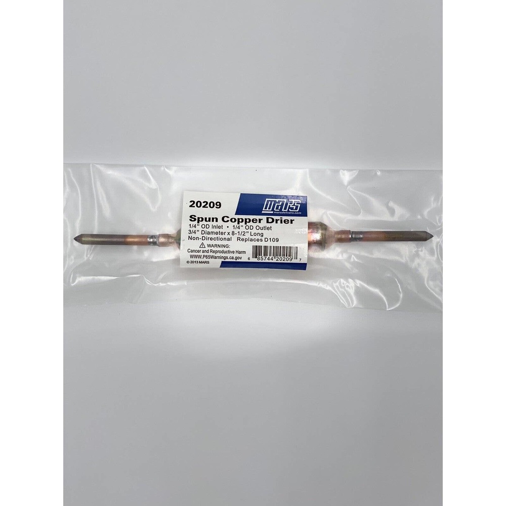 Mars 20209 1/4 OD x 1/4 OD Spun Copper Drier Directional 3/4" Dia New OEM Sealed